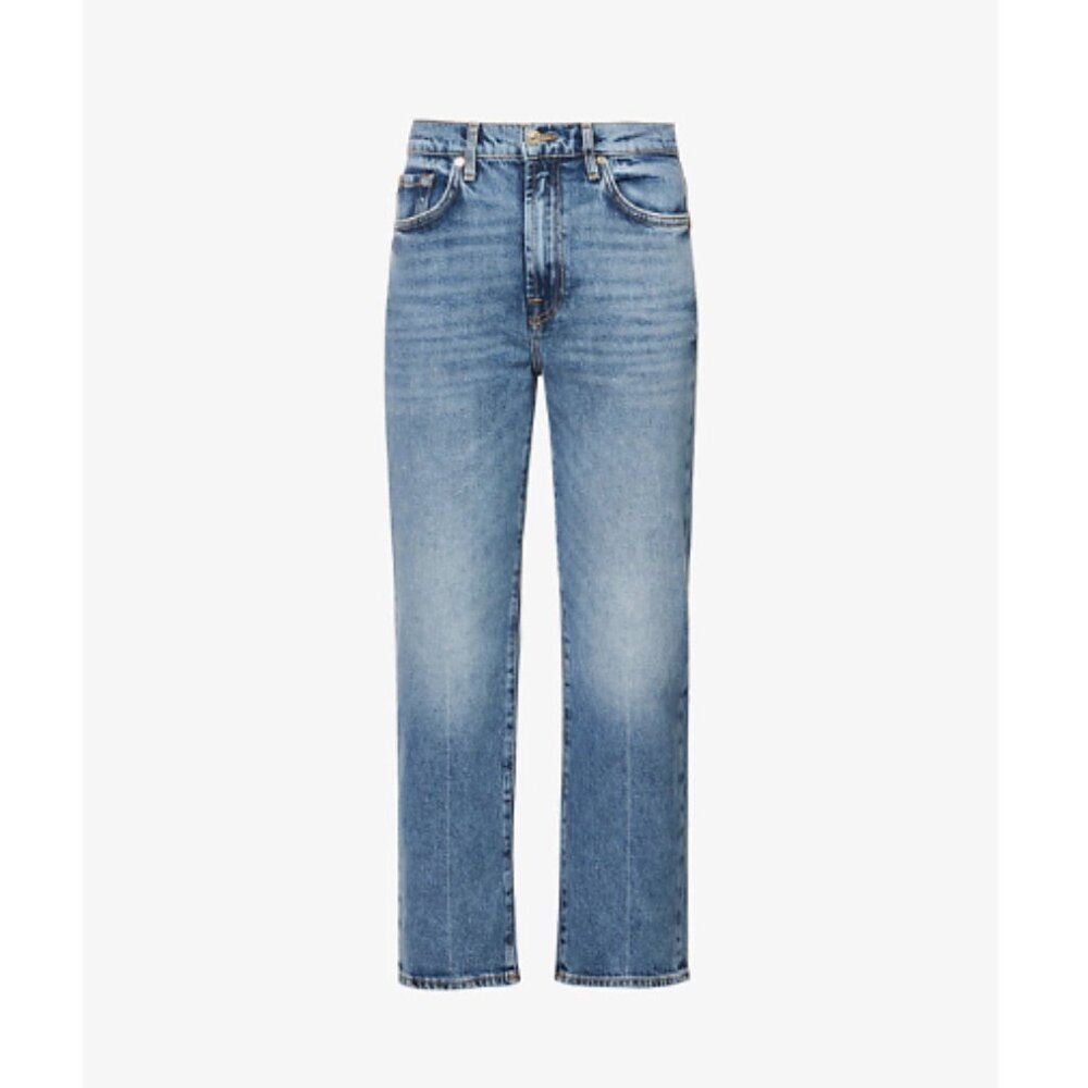 7 For All Mankind Women's Logan Stovepipe Straight Leg Jeans in Playtime - 26
